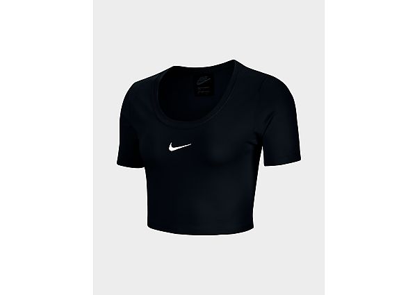 Nike Haut court à manches courtes Nike Sportswear Essential pour Femme - Black/White, Black/White