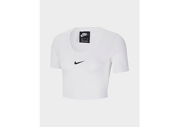 Nike Haut court à manches courtes Nike Sportswear Essential pour Femme - White/Black, White/Black