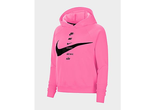 Nike Sweat à capuche Swoosh Fleece Femme - Pink Glow/Black, Pink Glow/Black