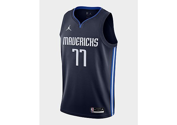 Jordan Maillot NBA Dallas Mavericks Doncic #77 Swingman Homme - College Navy/Game Royal/White, Colle