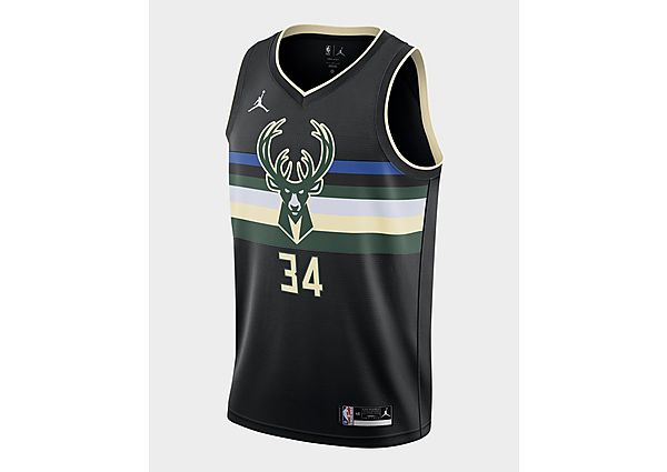 Jordan Maillot NBA Milwaukee Bucks Antetokounmpo #34 Homme - Black, Black