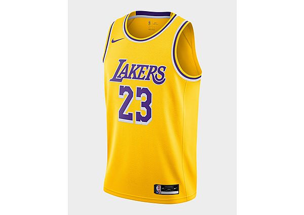 Nike Maillot Nike NBA Swingman LeBron James Lakers Icon Edition 2020 - Amarillo/Field Purple, Amaril