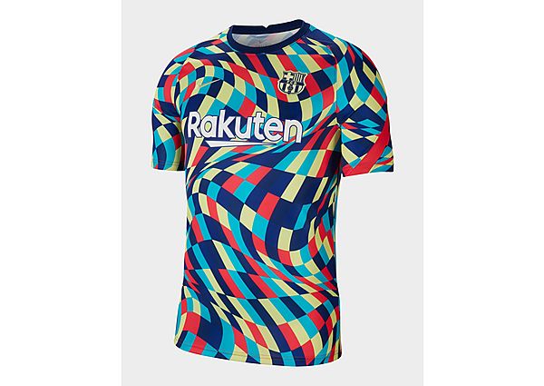 Nike Haut de football à manches courtes d'avant-match FC Barcelona pour Homme - Blue Void/Blue Void/