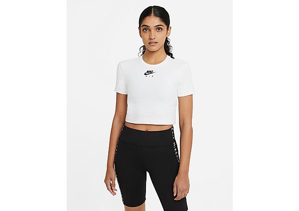 Nike Haut court à manches courtes Nike Air pour Femme - White/Black, White/Black