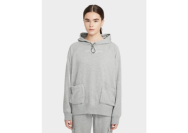 Nike Sweat à capuche en molleton Nike Sportswear Swoosh pour Femme - Dark Grey Heather/White, Dark G