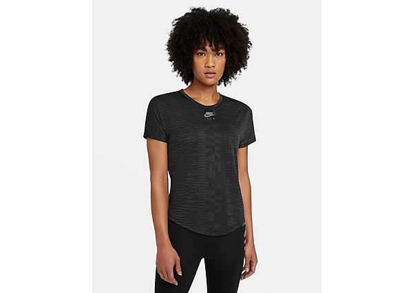 Nike Haut de running à manches courtes Nike Air pour Femme - Black/Dark Smoke Grey, Black/Dark Smoke
