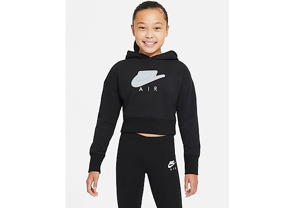 Nike Sweat à capuche court en molleton Nike Air pour Fille plus âgée - Black/White/White, Black/Whit