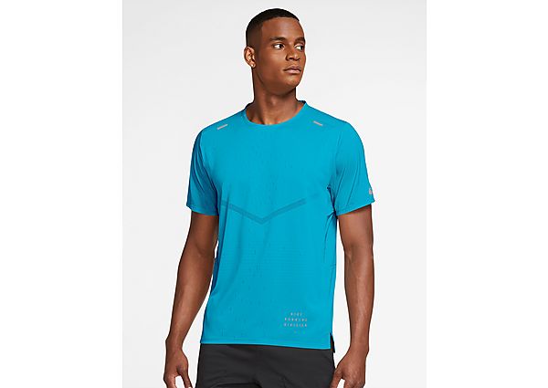 Nike Haut de running à manches courtes Nike Rise 365 Run Division pour Homme - Chlorine Blue/Chlorin