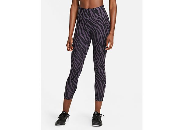 Nike Legging imprimé 7/8 Nike One Icon Clash pour Femme - Dark Raisin/White, Dark Raisin/White