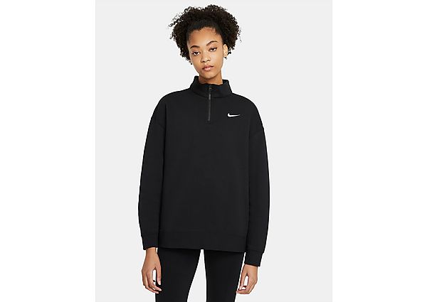 Nike Haut en tissu Fleece à 1/4 de zip Nike Sportswear pour Femme - Black/White, Black/White
