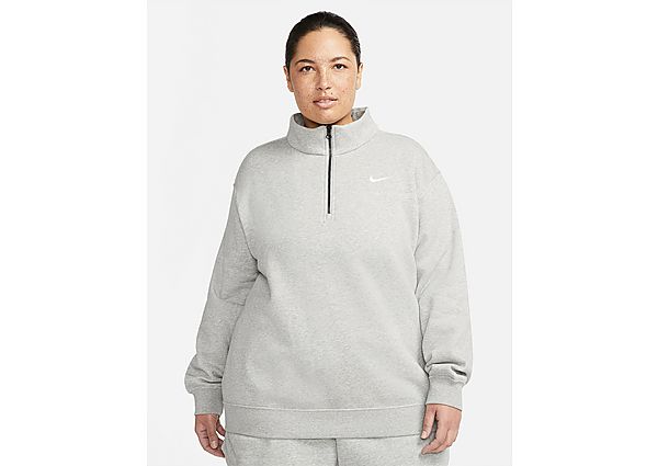 Nike Haut en tissu Fleece à 1/4 de zip Nike Sportswear pour Femme - Dark Grey Heather/White, Dark Gr