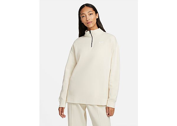Nike Haut en tissu Fleece à 1/4 de zip Nike Sportswear pour Femme - Coconut Milk/White, Coconut Milk