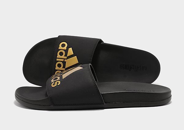 adidas Originals Claquettes Adilette Homme - Core Black / Gold Metallic / Core Black, Core Black / G