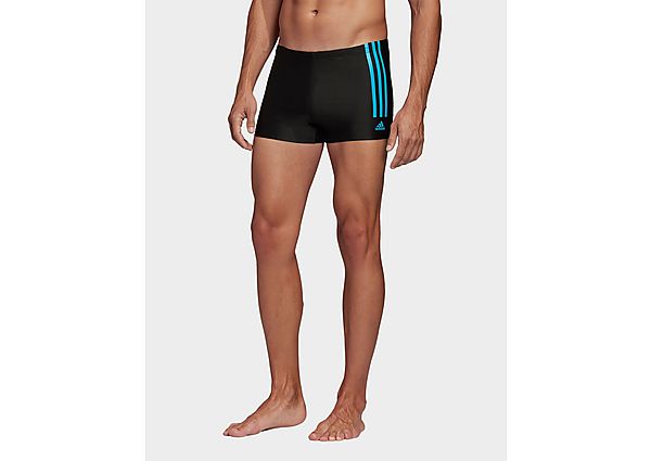 adidas Slip de bain Semi 3-Stripes - Black / Shock Cyan, Black / Shock Cyan
