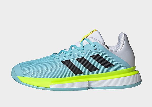 adidas Chaussure SoleMatch Bounce Tennis - Hazy Sky / Core Black / Solar Yellow, Hazy Sky / Core Bla