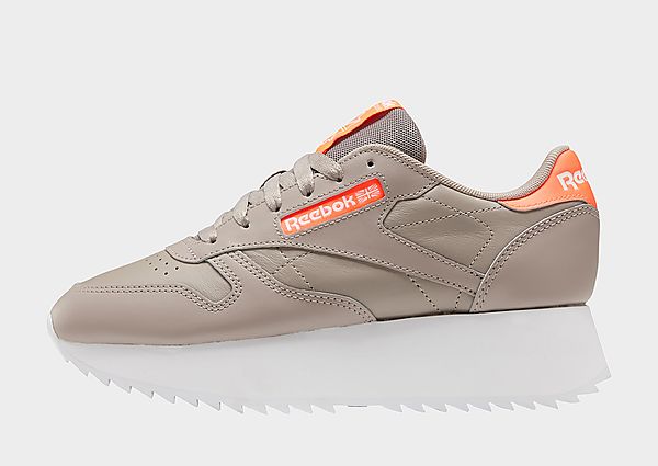 Reebok classic leather double - Boulder Grey / Orange Flare / White, Boulder Grey / Orange Flare / W