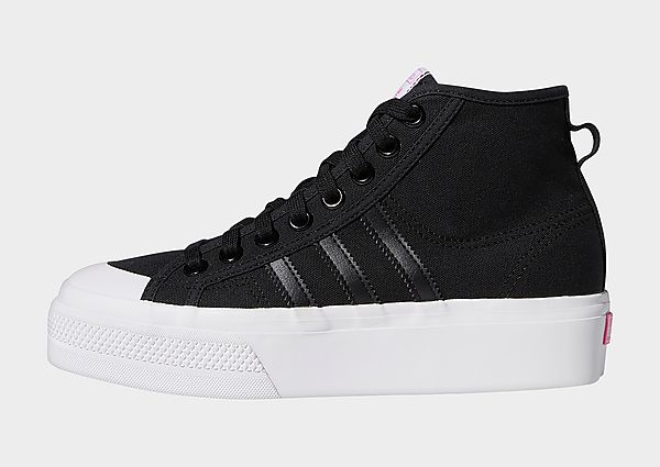 adidas Originals Chaussure Nizza Platform Mid - Core Black / Cloud White / Screaming Pink, Core Blac