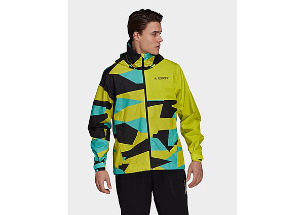 adidas Veste de pluie Terrex Multi RAIN.RDY Primegreen Allover Print 2-Layer - Acid Yellow, Acid Yel