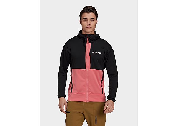 adidas Veste de randonnée Terrex Tech Flooce Hooded Fleece - Black / Hazy Rose, Black / Hazy Rose