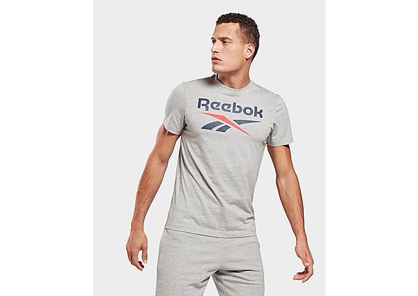 Reebok t-shirt imprimé series reebok stacked - Medium Grey Heather / Vector Navy, Medium Grey Heathe