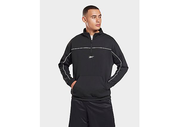 Reebok sweat avec zip 1/4 à double maille workout ready - Black, Black