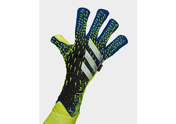 adidas Gants de gardien de but Predator Pro Fingersave - Black / Royal Blue / Solar Yellow / White,