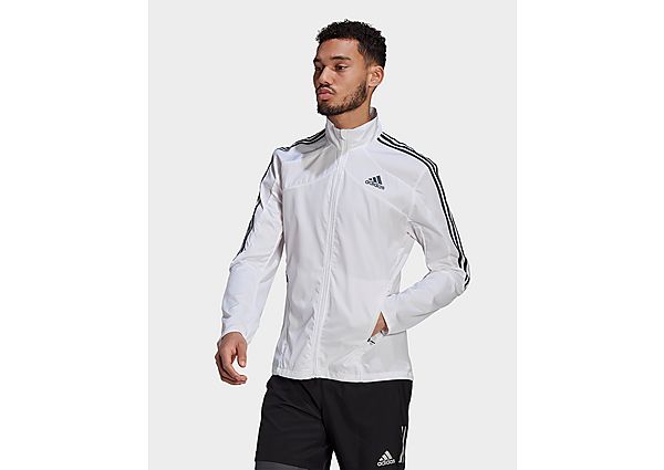 adidas Veste Marathon 3-Stripes - White / Black, White / Black