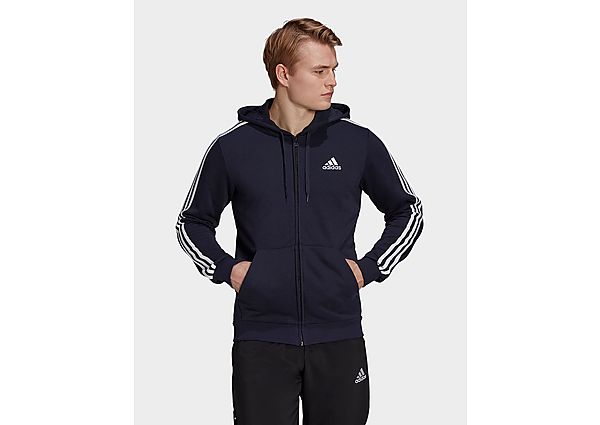 adidas Veste à capuche Essentials French Terry 3-Stripes Full-Zip - Legend Ink / White, Legend Ink /