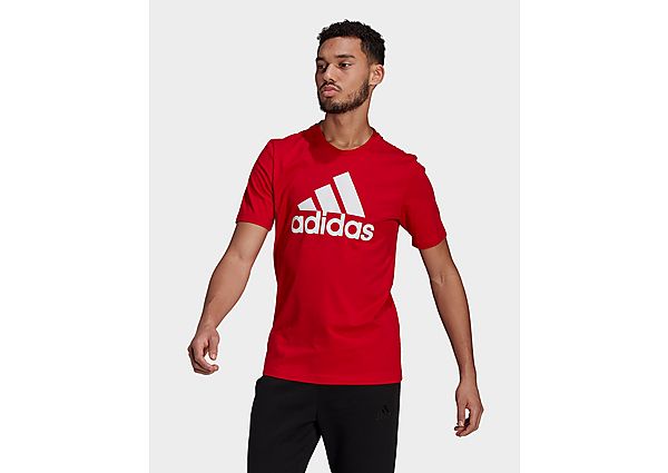 adidas T-shirt Essentials Big Logo - Scarlet / White, Scarlet / White