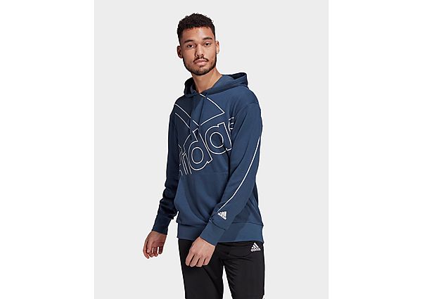 adidas Sweat-shirt à capuche Giant Logo (Non genré) - Crew Navy / White, Crew Navy / White