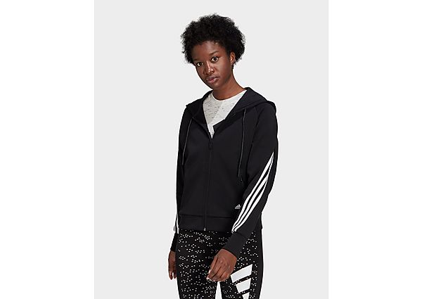 adidas Veste à capuche Sportswear Wrapped 3-Stripes Full-Zip - Black / White, Black / White