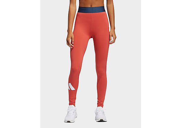 adidas Tight Techfit Life Mid-Rise Badge of Sport Long - Crew Red / Black / White, Crew Red / Black