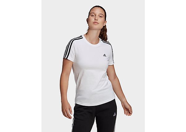 adidas T-shirt LOUNGEWEAR Essentials Slim 3-Stripes - White / Black, White / Black