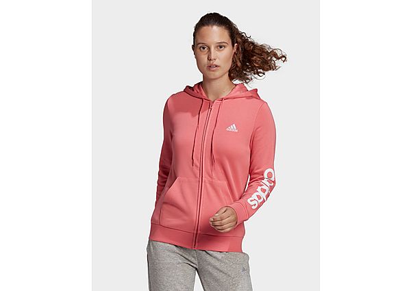 adidas Veste à capuche Essentials Logo Full-Zip - Hazy Rose / White, Hazy Rose / White