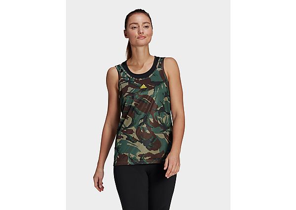 adidas Débardeur AEROREADY Designed 2 Move Camouflage-Print - Green Oxide / Acid Yellow, Green Oxide