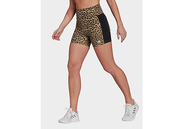 adidas Cuissard Designed to Move AEROREADY Leopard Print - Hazy Beige / Black, Hazy Beige / Black