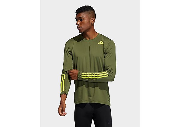 adidas Haut Techfit 3-Stripes Fitted Long Sleeve - Wild Pine, Wild Pine