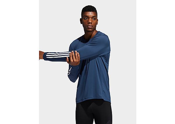 adidas Haut Techfit 3-Stripes Fitted Long Sleeve - Crew Navy, Crew Navy