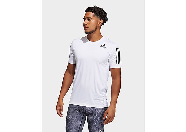 adidas T-shirt Techfit 3-Stripes Fitted - White, White