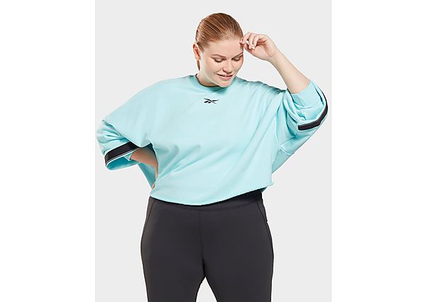 Reebok sweat crop en molleton studio à col rond (grande taille) - Digital Glow, Digital Glow