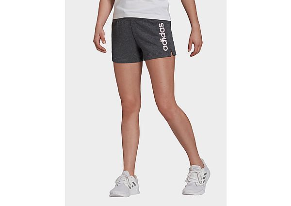 adidas Short Essentials Slim Logo - Dark Grey Heather / Clear Pink, Dark Grey Heather / Clear Pink