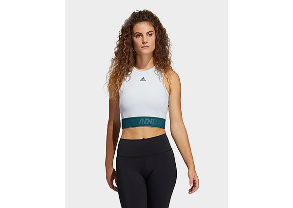 adidas Débardeur Techfit Crop - Halo Blue / Wild Teal, Halo Blue / Wild Teal