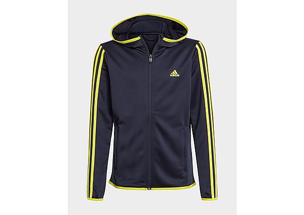 adidas Veste à capuche Designed 2 Move 3-Stripe - Legend Ink / Acid Yellow, Legend Ink / Acid Yellow