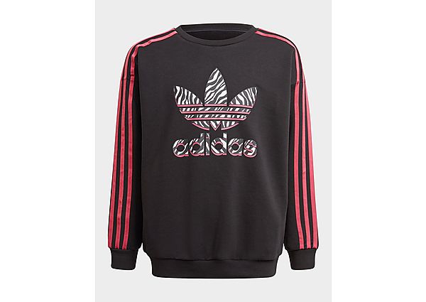 adidas Originals Sweat-shirt Graphic Print Crew - Black / Multicolor / Wild Pink, Black / Multicolor