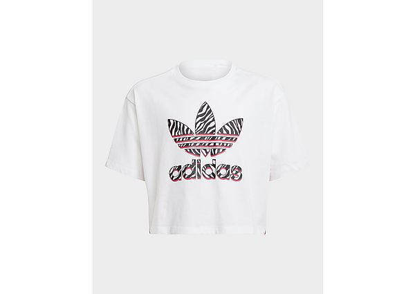 adidas Originals T-shirt Graphic Print Crop - White / Multicolor / Wild Pink, White / Multicolor / W