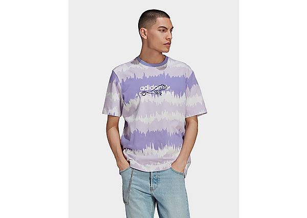 adidas Originals T-shirt Adventure Archive Printed - Light Purple / Multicolor, Light Purple / Multi