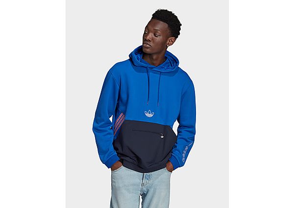 adidas Originals Sweat-shirt à capuche SPRT Archive Mixed Material - Royal Blue / Legend Ink, Royal
