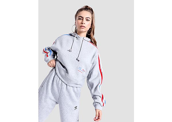 adidas Originals Sweat-shirt à capuche Adicolor Tricolor Crop - Medium Grey Heather, Medium Grey Hea