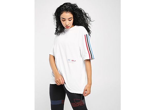 adidas Originals T-shirt Adicolor Tricolor Oversize - White, White