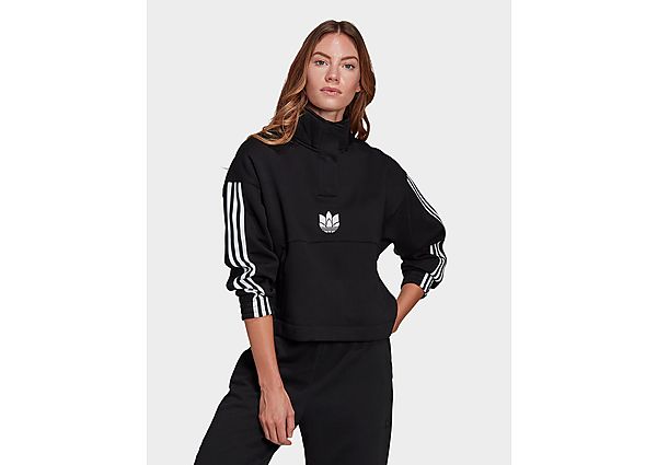 adidas Originals Sweat-shirt Adicolor 3D Trefoil Fleece Half-Zip - Black, Black
